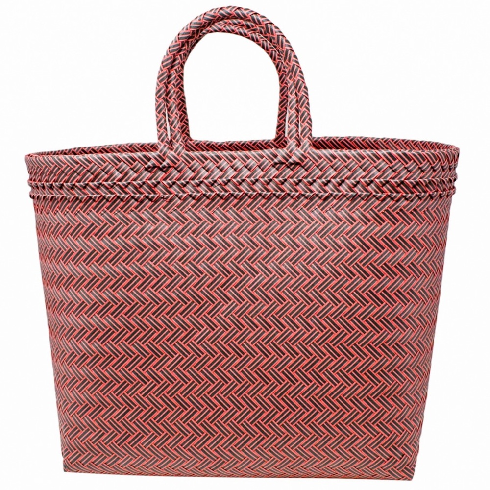 POPPY + SAGE MAISY WOVEN LARGE TOTE RED/BLACK COLORWAY BAG new with tag